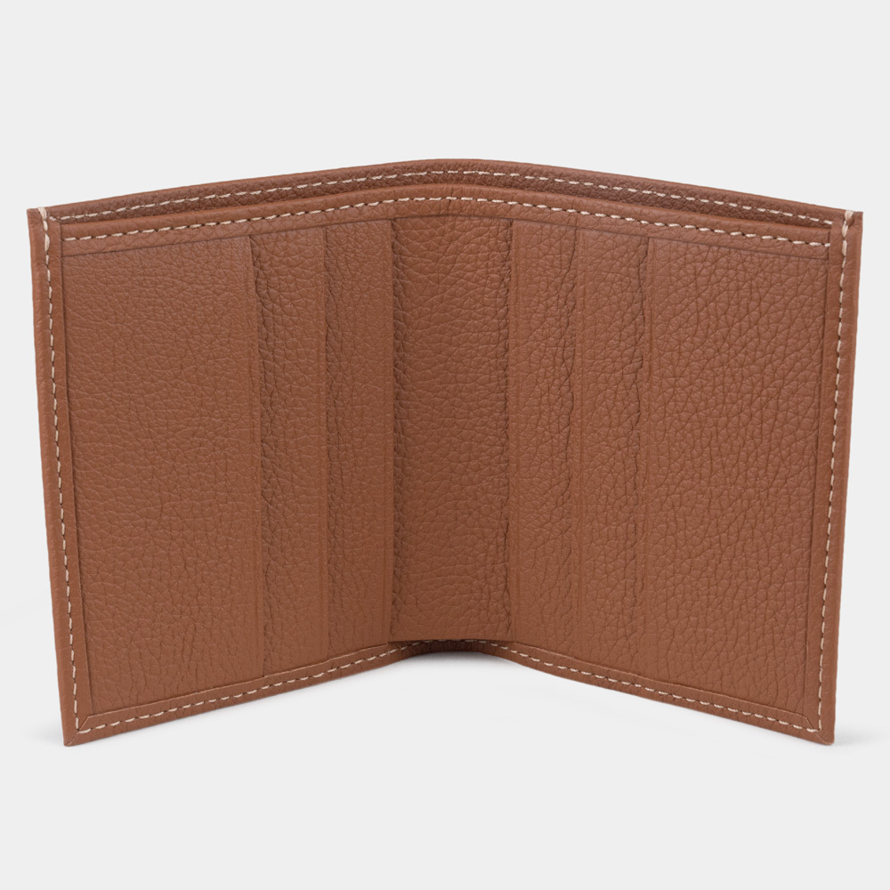 Кожаное портмоне, теленок цвета карамель