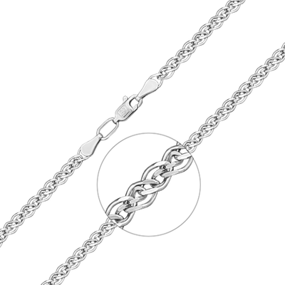 Браслет из белого золота с алмазной гранью (плетение «Нонна»)