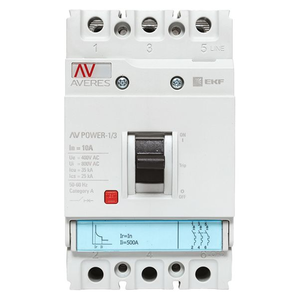 Выключатель автоматический в литом корпусе AV-POWER-1/3 10А 35кА TR EKF (11.00 шт.)