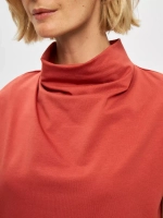 Футболка дизайнерская с цельнокроеным воротником терракотовый