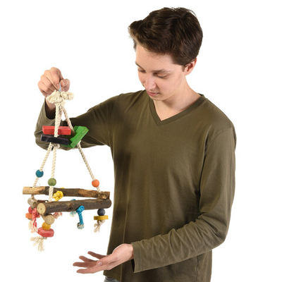 Игрушка для птиц HAPPY BIRD "Верёвочная пирамида", 26х27х45см (Германия)
