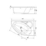 Ванна асимметричная KALIOPE 153x100 правая