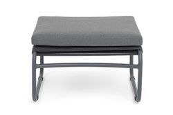 "Ането" пуф плетеный из роупа, каркас алюминий темно-серый (RAL7024) муар, роуп темно-серый круглый