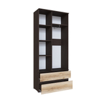 Шкаф Micon Плейона, ЛДСП,2x210см, с выдвижной штангой, 2 двери, 4 полки, венге/дуб делано