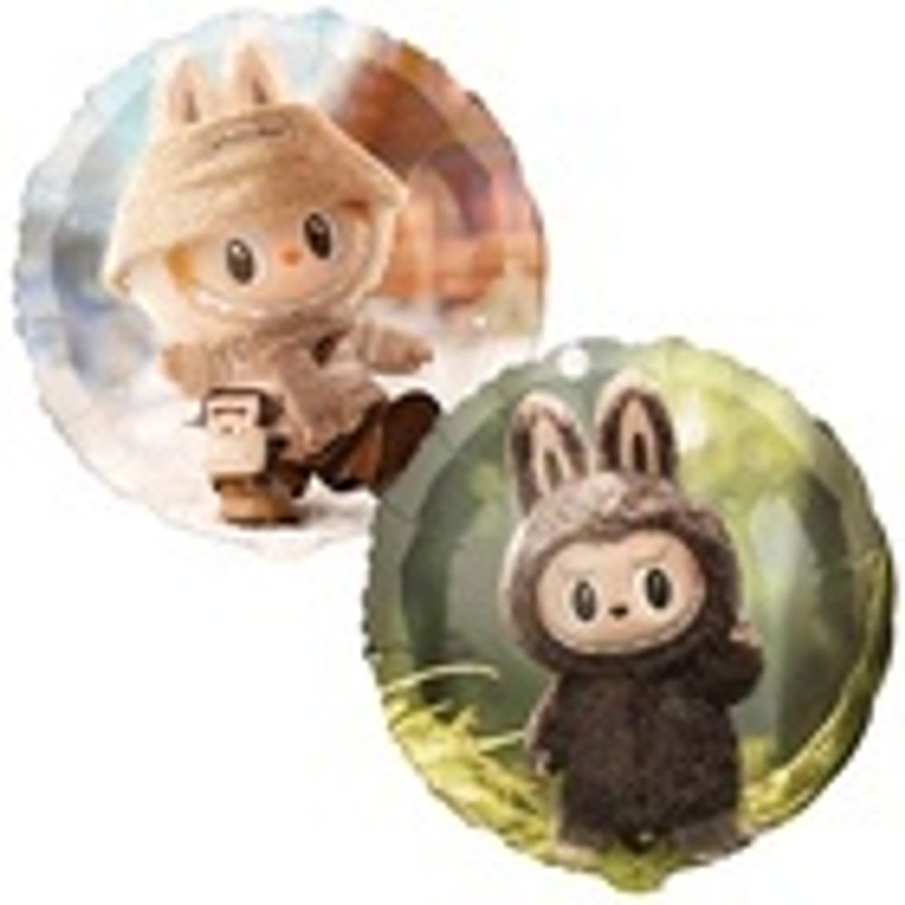 К Шар-круг, фольга, 18"/46 см, "Плюшевые эльфы" двусторонний(БГ-15)