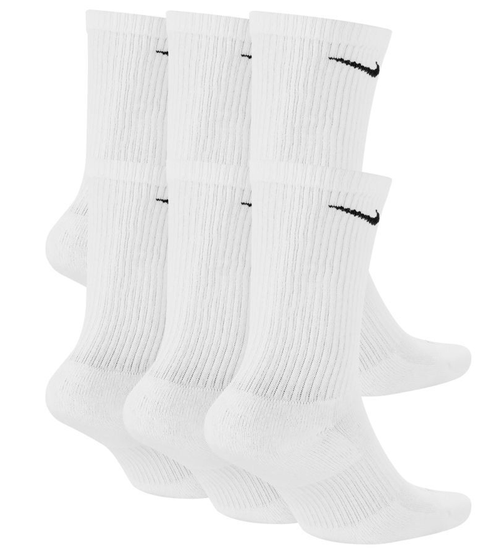 Теннисные носки Nike Everyday Plus Cushion Crew Socks 6P - белый
