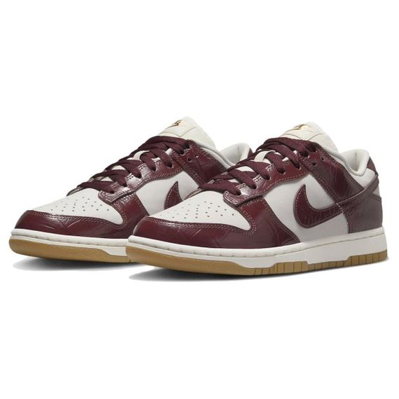 NIKE Dunk Кроссовки для скейтбординга Низкие Топ Красно-коричневые Белые Женские