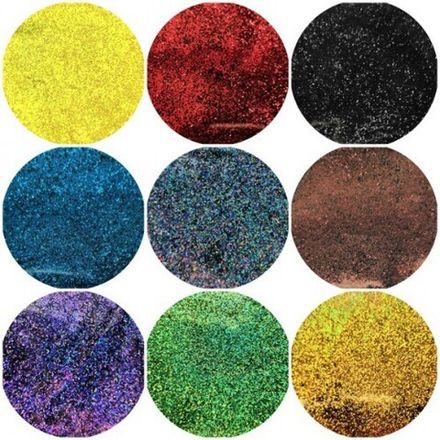 Набор Блёстки Глиттеры Флейки №12 - ЦВЕТНОЕ АССОРТИ - 0.1 мм.
