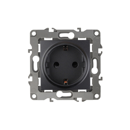 Розетка ЭРА Серия 12 12-2101-05 с заземлением 2P+E Schuko 16A-250В IP20 антрацит