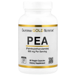 California Gold Nutrition, ПЭА (пальмитоилэтаноламид), 90 вегетарианских капсул (300 мг в 1 капсуле)