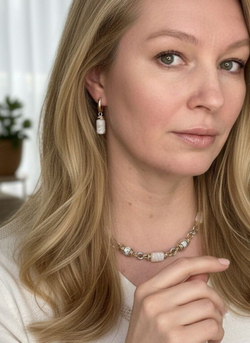 Комплект колье и серьги муранское стекло