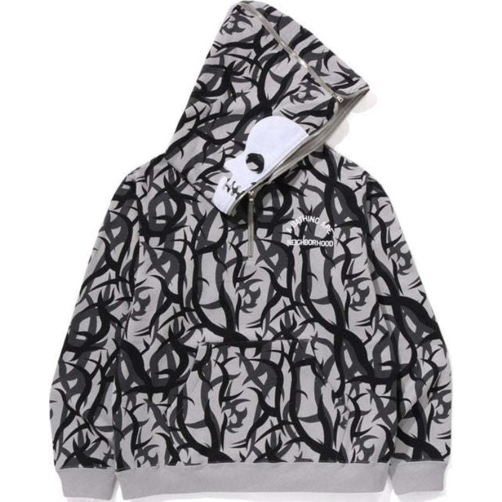 A Bathing Ape Trial Camo Two Face Half Zip Pullover Худи