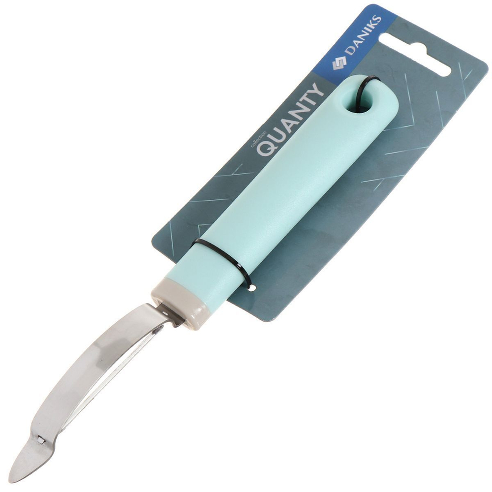 Овощечистка для картофеля, нерж сталь, пластик ручка, навеска, Daniks, Кванти, YW-KT580-11
