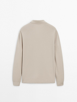 Massimo Dutti Поло с пуговицами, натуральный, кремовый