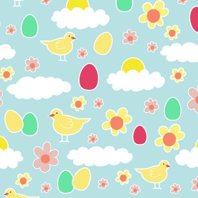 Яркий пасхальный принт с цыплятами