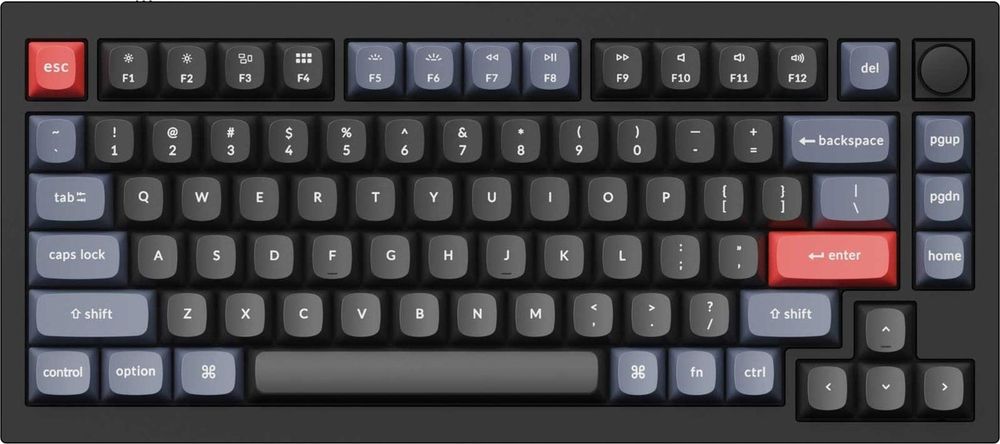 Клавиатура Keychron Q1-O1 Blue Knob Red Switch RGB черный