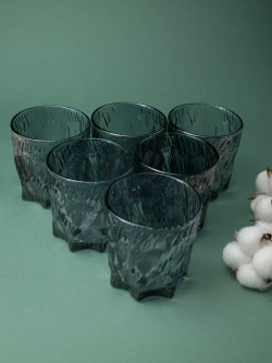 Стаканы для виски, 6 шт. Черный лед, 260 мл.