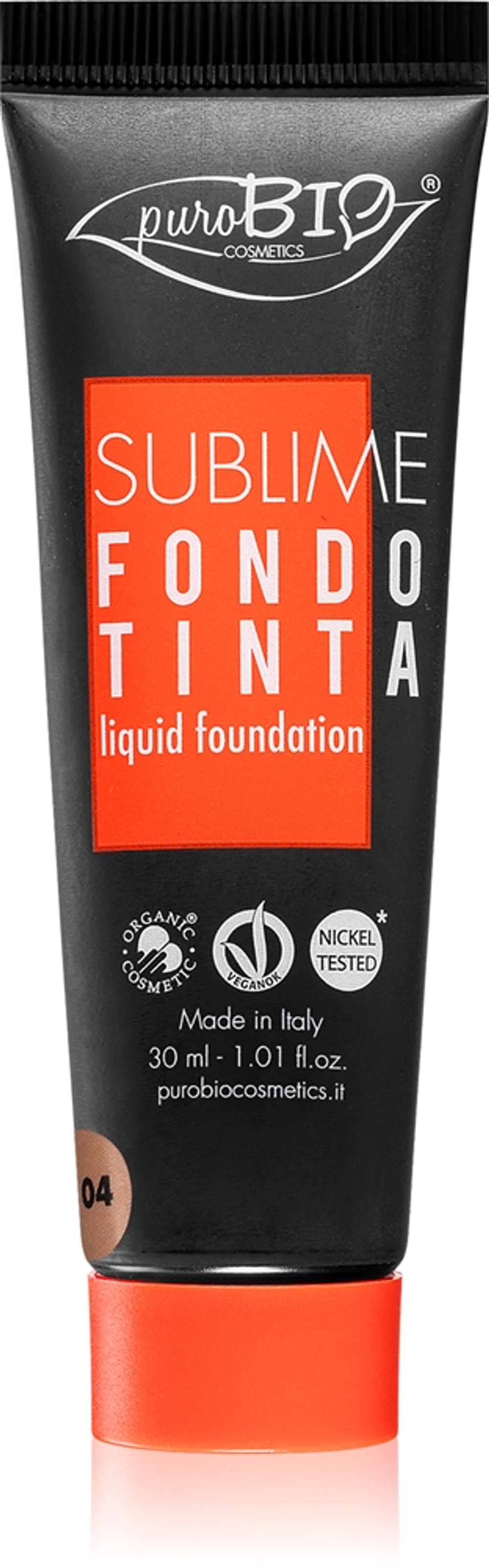 puroBIO Cosmetics Sublime - Тональная основа в жидкой текстуре оттенок 04, 30 ml