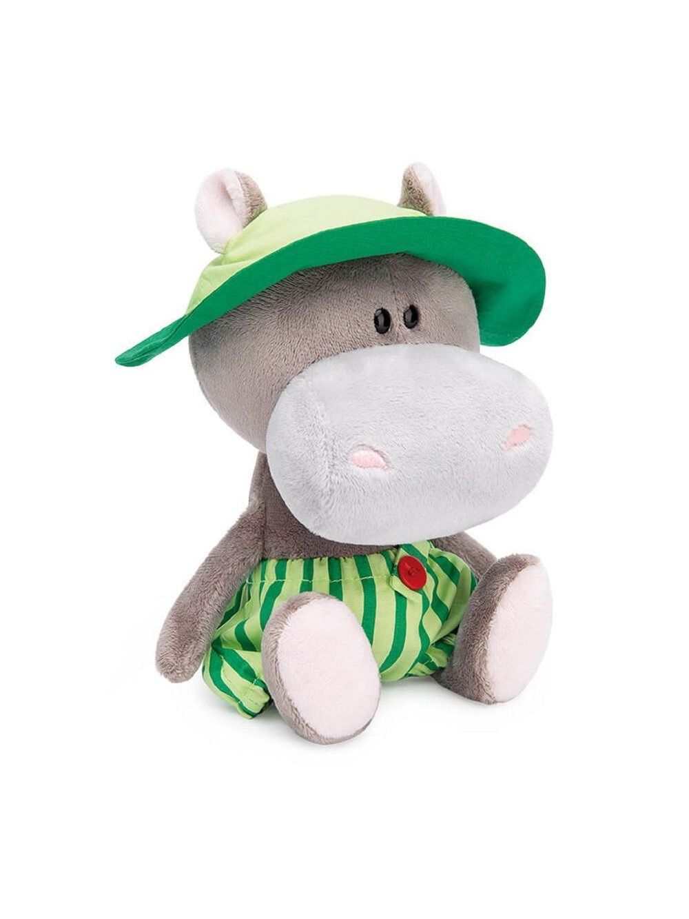 Мягкая игрушка Бегемотик Бапото в комбинезоне и панамке (15 cm), в коробке
