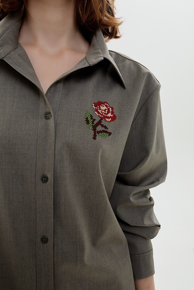 Костюм с брюками, серый