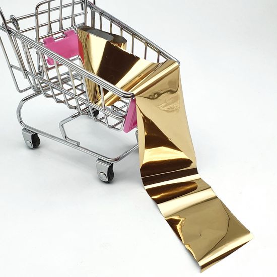 Фольга для литья и дизайна ногтей в пакетиках 1 метр, золото