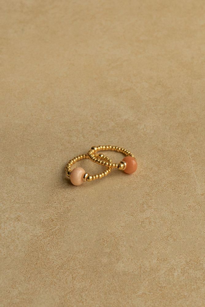 Кольцо из бисера с родохрозитом / Pourmoi Jewerly