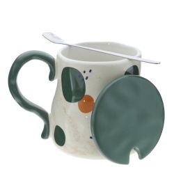 GAEM Кружка с крышкой и ложкой, 400 мл, L14 W10 H10 см, 4в.