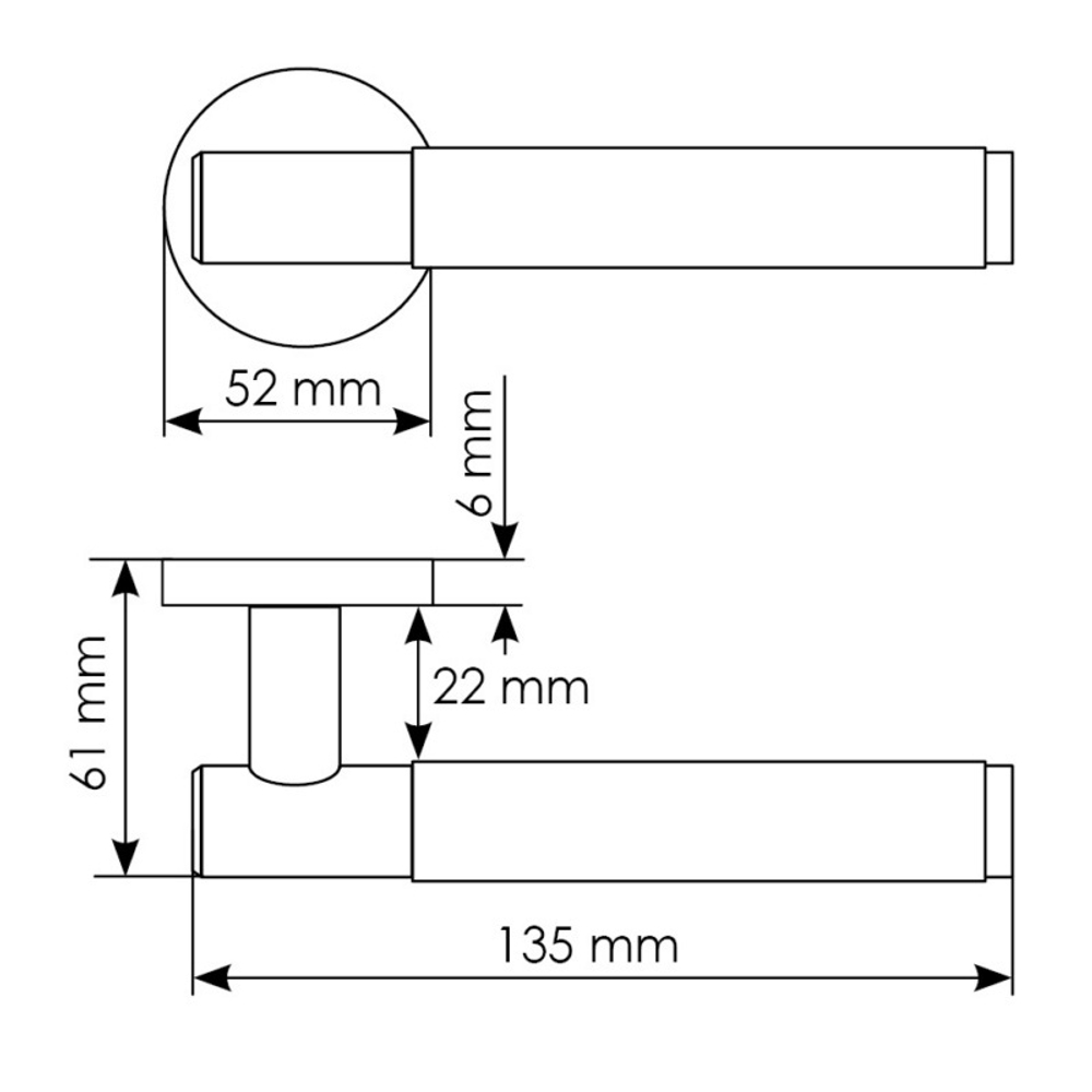 Ручка MORELLI MH-57-R6T  BL черный, розетка 6 мм