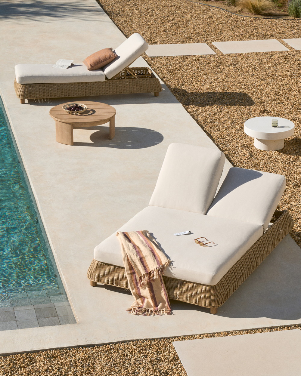 Двойной шезлонг Meria из искусственного ротанга