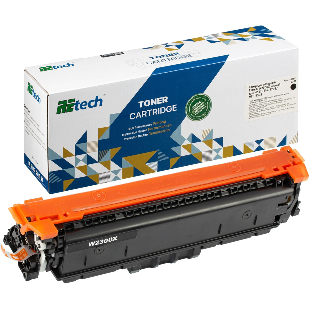 Картридж лазерный Retech W2300X чер. для HP CLJ Pro 4203/MFP 4303