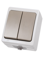 Выключатель 2-кл. открытой установки IP54 10А серый "Вуокса" TDM SQ1803-0002