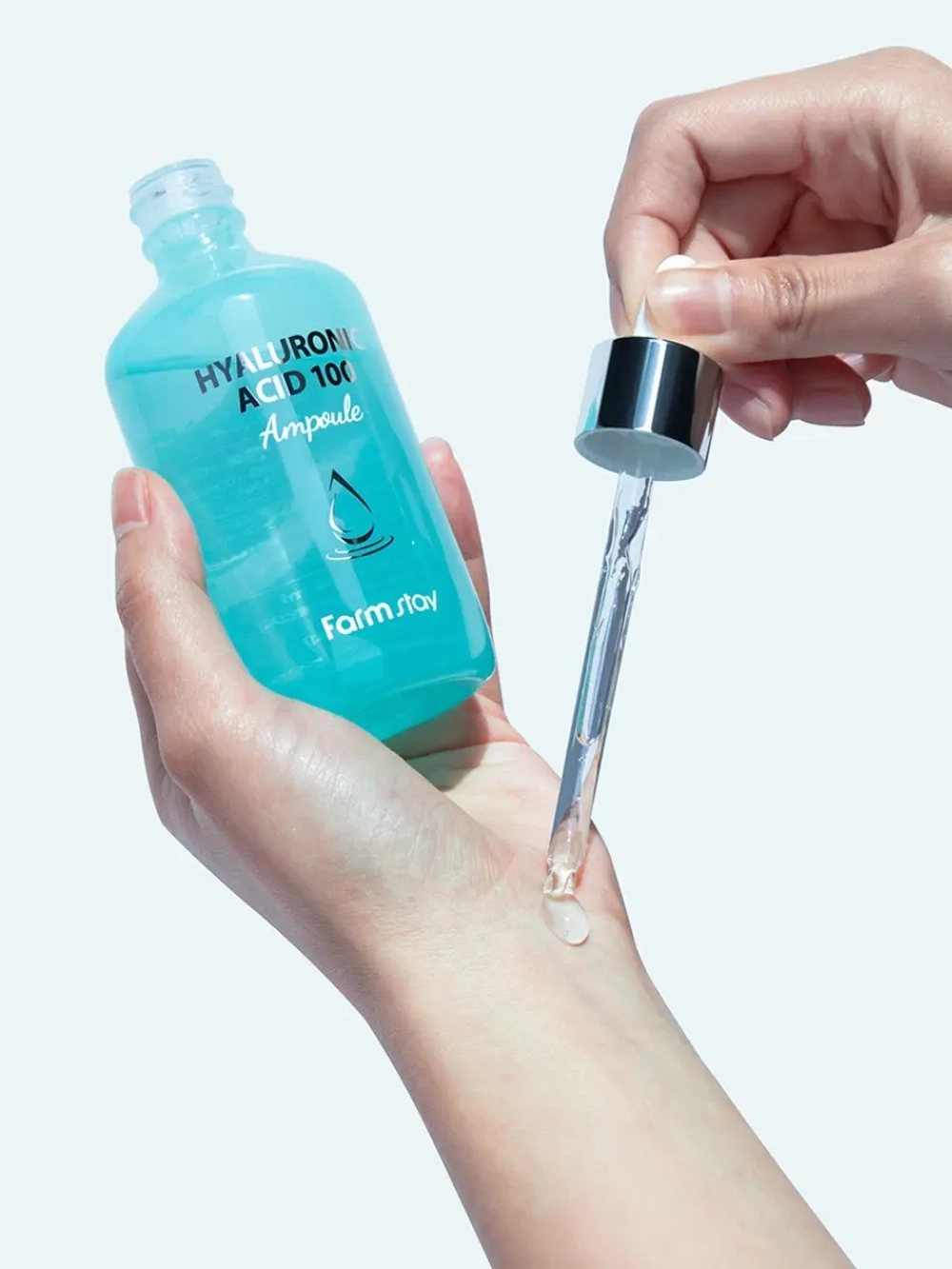 FARMSTAY - СЫВОРОТКА ДЛЯ ЛИЦА С ГИАЛУРОНОВОЙ КИСЛОТОЙ HYALURONIC ACID 100 AMPOULE, 100 ML