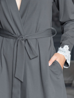 Женский домашний халат длины миди (Размер: S) (Цвет: зеленый)