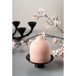 Свеча декоративная бежево-розого цвета Edge 10,5 см