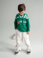 Зеленый лонгслив оверсайз для мальчика