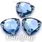 Пришивной триллиант Solvo с 3 отверстиями, Сапфир