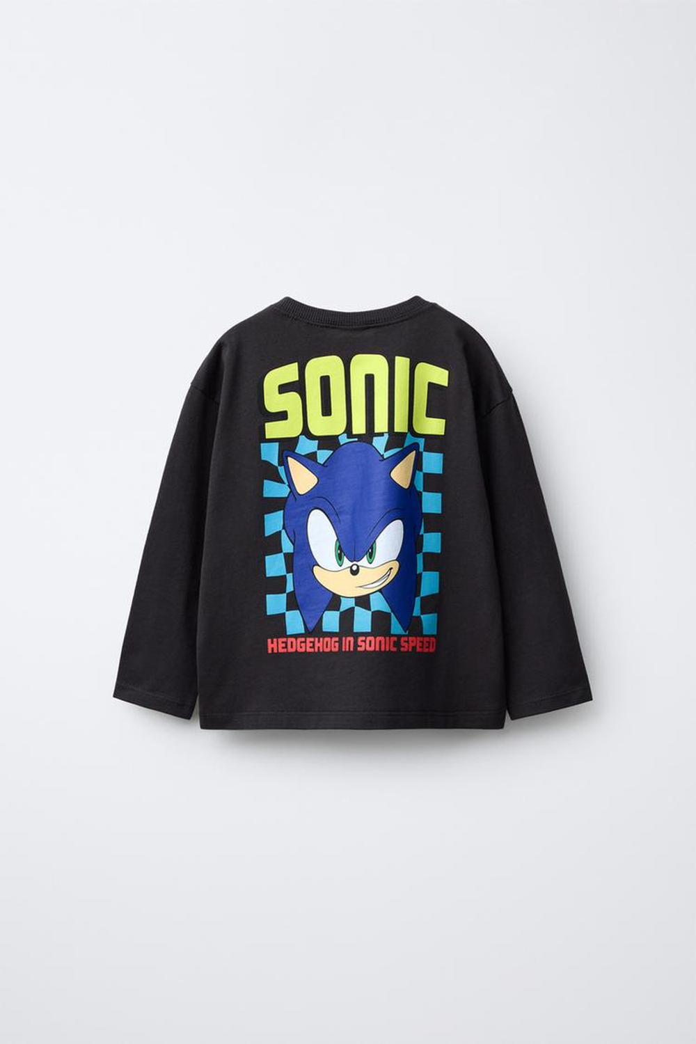 ZARA ЛОНГСЛИВ С ПРИНТОМ SONIC © SEGA, АНТРАЦИТОВО-СЕРЫЙ