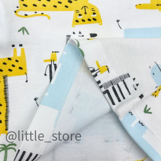 Футболка хлопковая "Веселое сафари" сахар