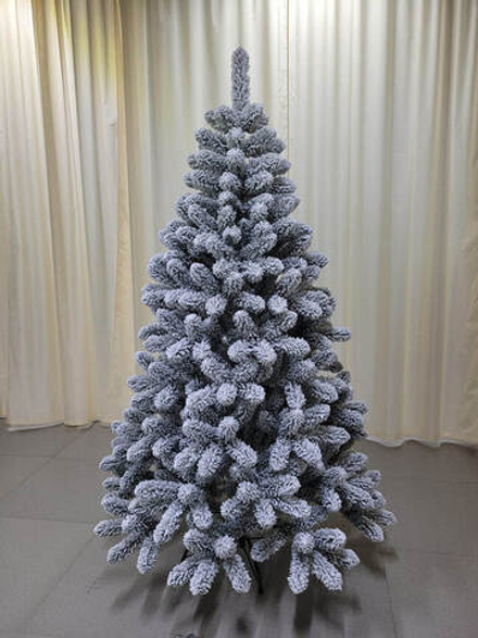 Ель искусственная заснеженная Сибирь 1,5 м подставка металл Пленка ПВХ МаксКристмас