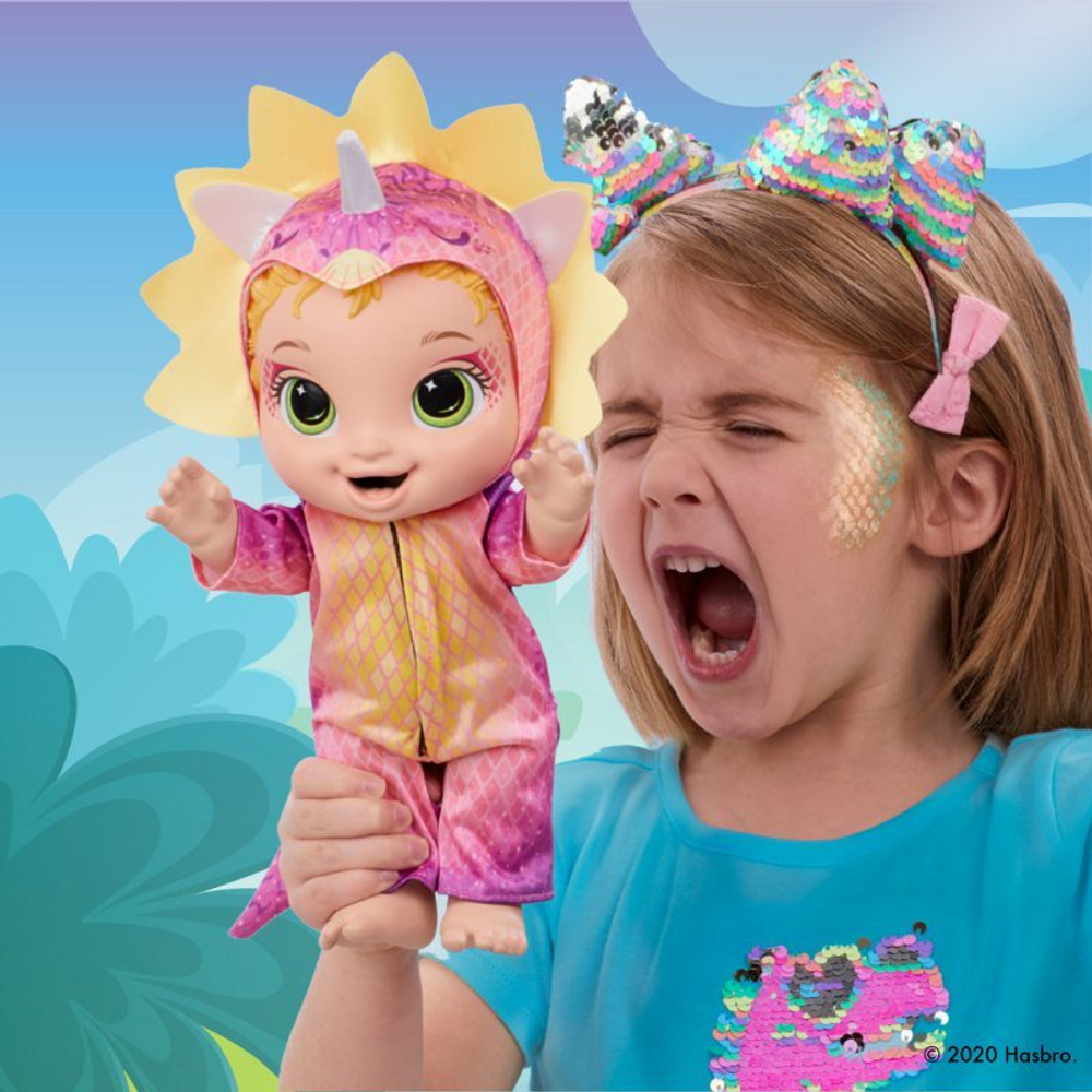Кукла Baby Alive в костюме динозавра Triceratops Blonde F0933