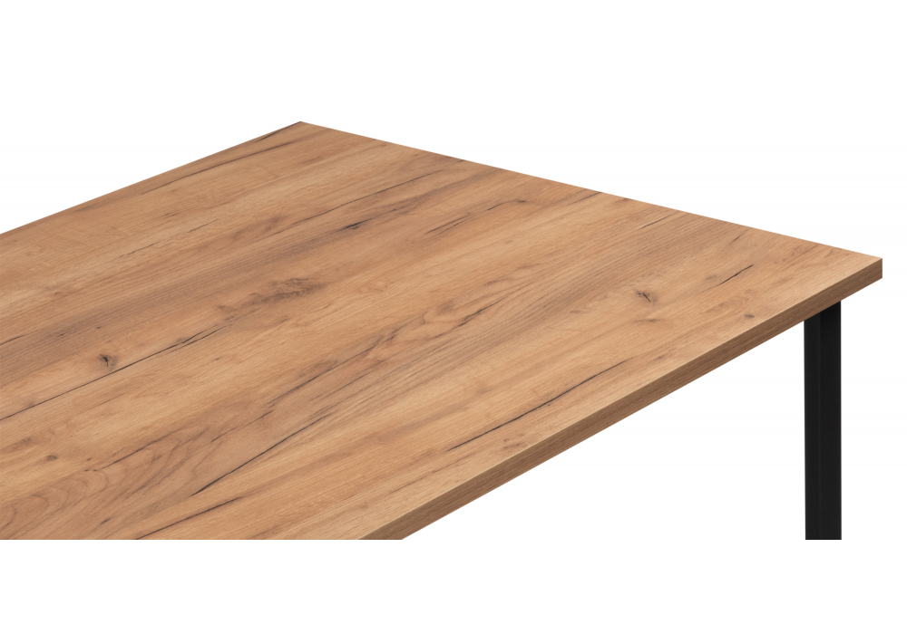 Стол деревянный Woodville Лиман 117 х 77 дуб крафт золотой, черный матовый, ножки черные