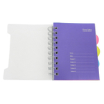 Блокнот А6, Alingar, гребень, пластиковая обложка, с разделителями, ассорти, клетка, 120 л., "Ретро тона"