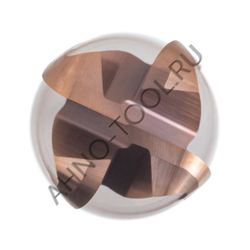 Фреза твердосплавная радиусная  12мм (L=75, l=30, хв=12) Z4 35° по стали, нержавеющей стали, чугуну,