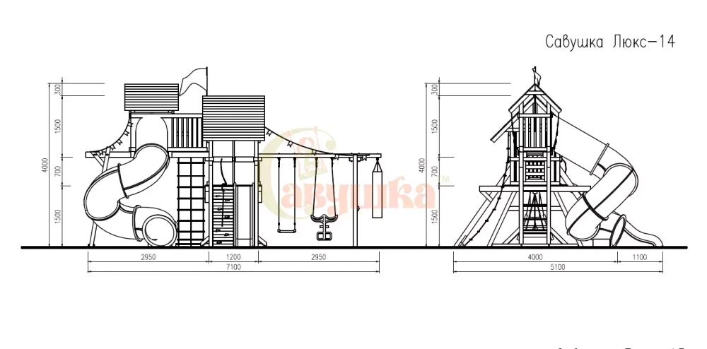 Деревянный игровой комплекс Савушка Lux - 14