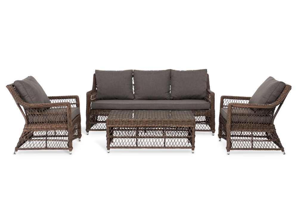 "Гранд Латте" лаунж-зона из искусственного ротанга, цвет коричневый