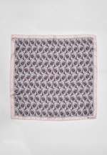 Шелковый платок Ласточка и тюльпан PINK/GREY 70x70