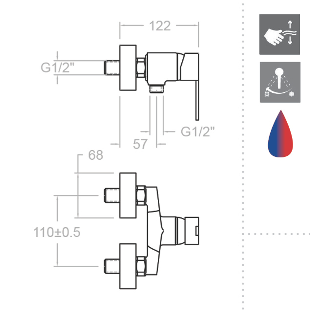 Гигиенический душ с лейкой распылителем YPSILON PLUS 6443WC