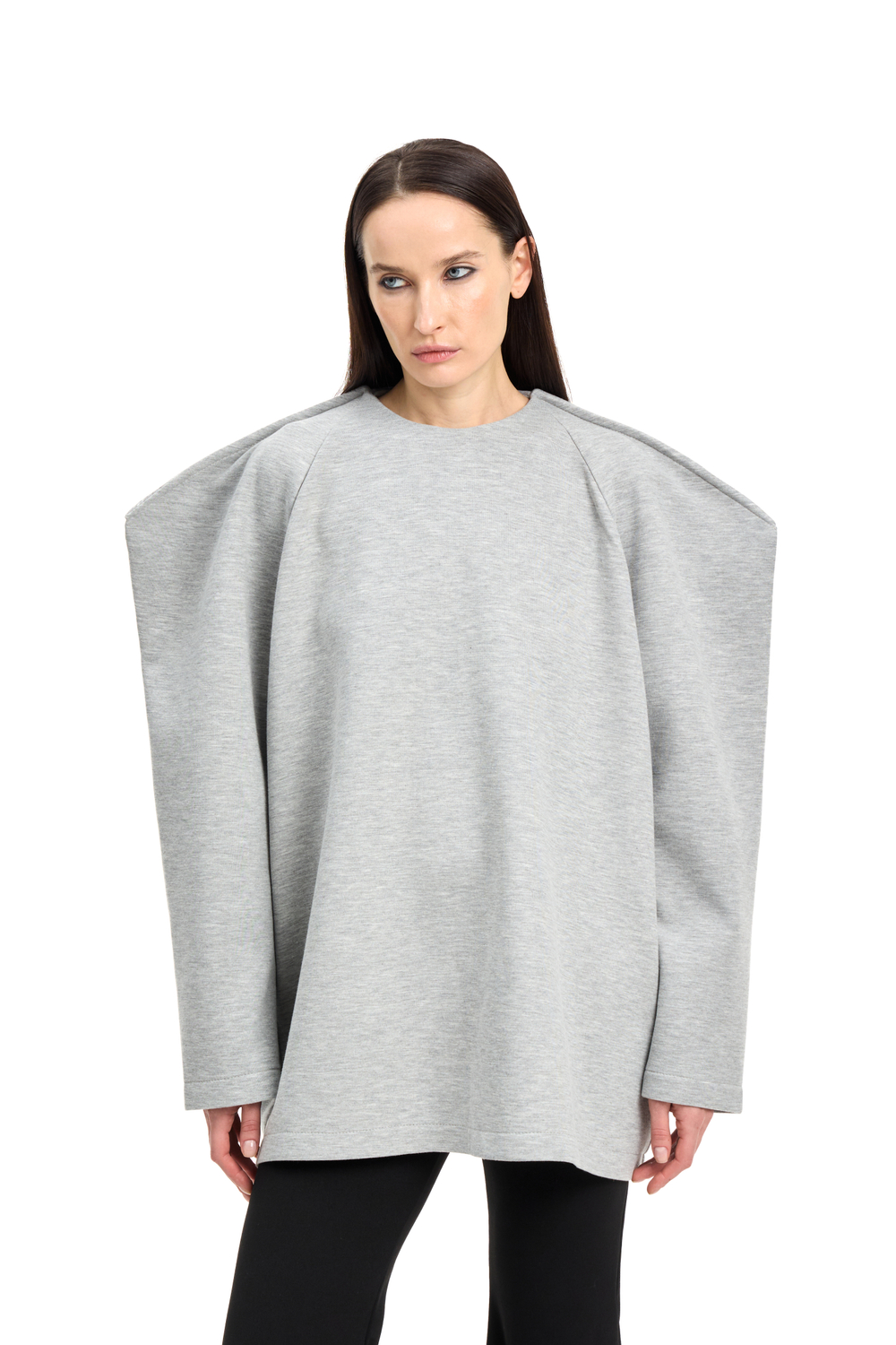 Свитшот с баской BAD GIRL Gray Melange