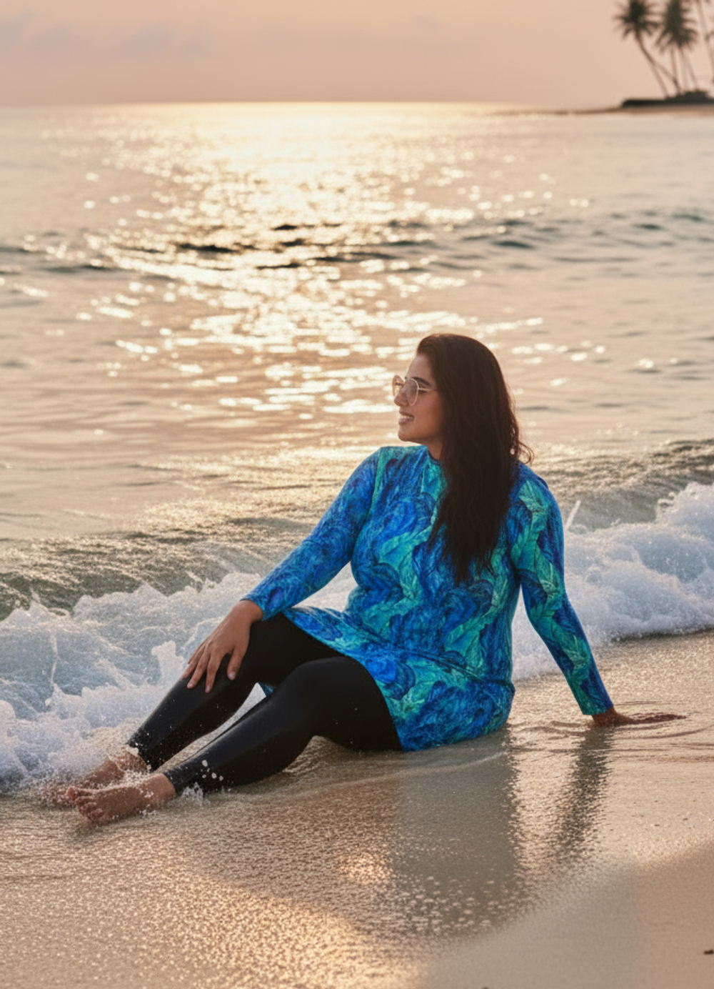 Купальный костюм 17270 сине-голубой