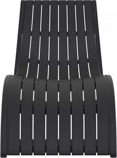 Шезлонг-лежак пластиковый Slim черный